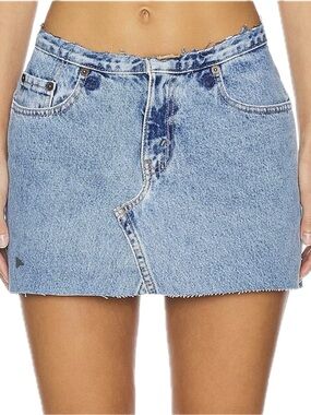 ALIGRACE Vintage Undone Mini Rise Micro Skirt